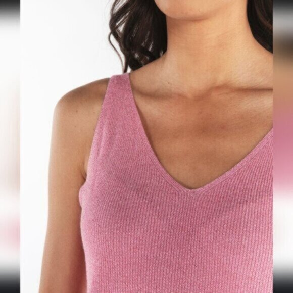 Esqualo Metallic Shimmer Pink Cami /  Tank Top NWT Sz Large - Picture 8 of 8